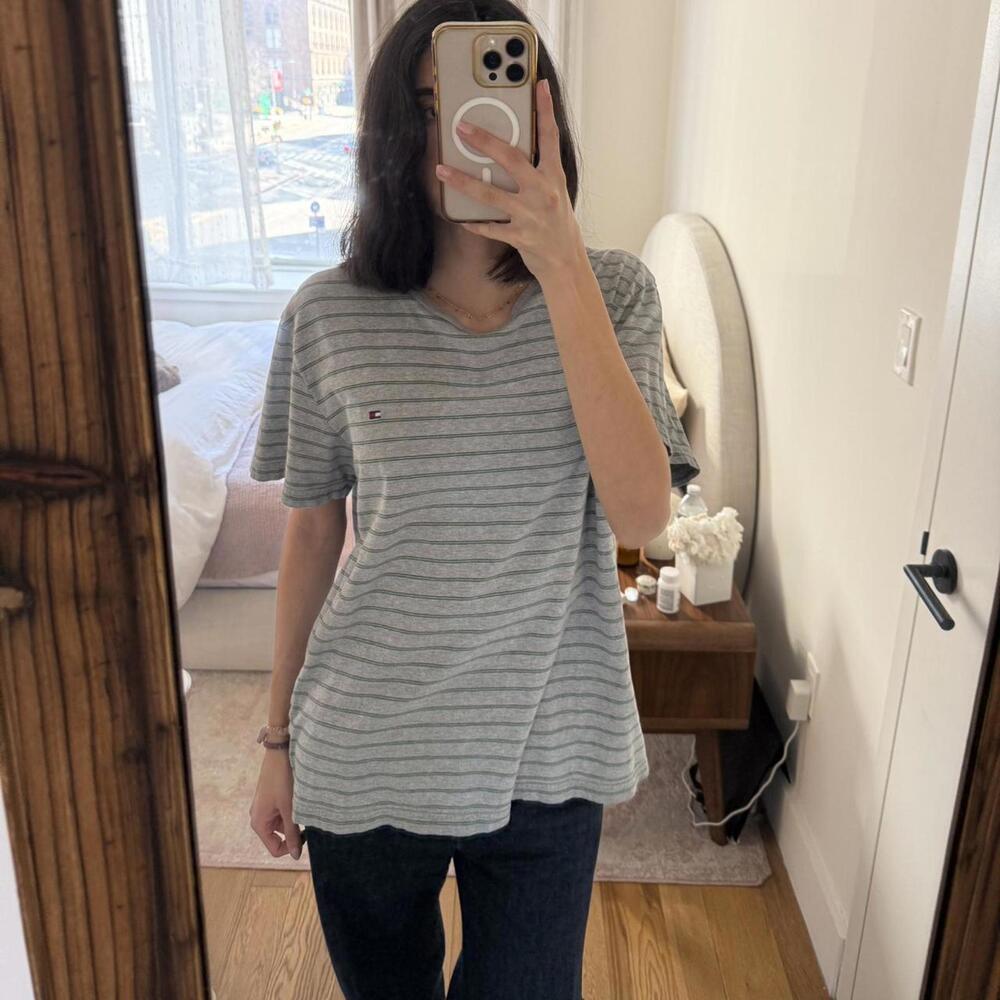 Tommy Hilfiger Vintage Striped Over-Sized Boyfriend Tee